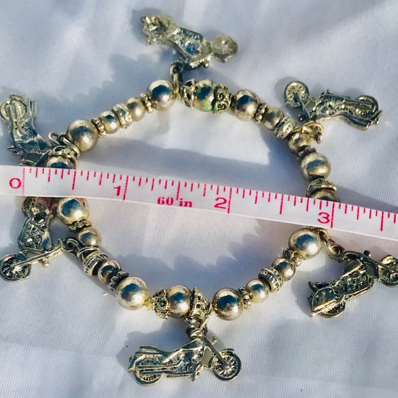 Bracelet with Motorcycle Charms, - Picture 2 of 6